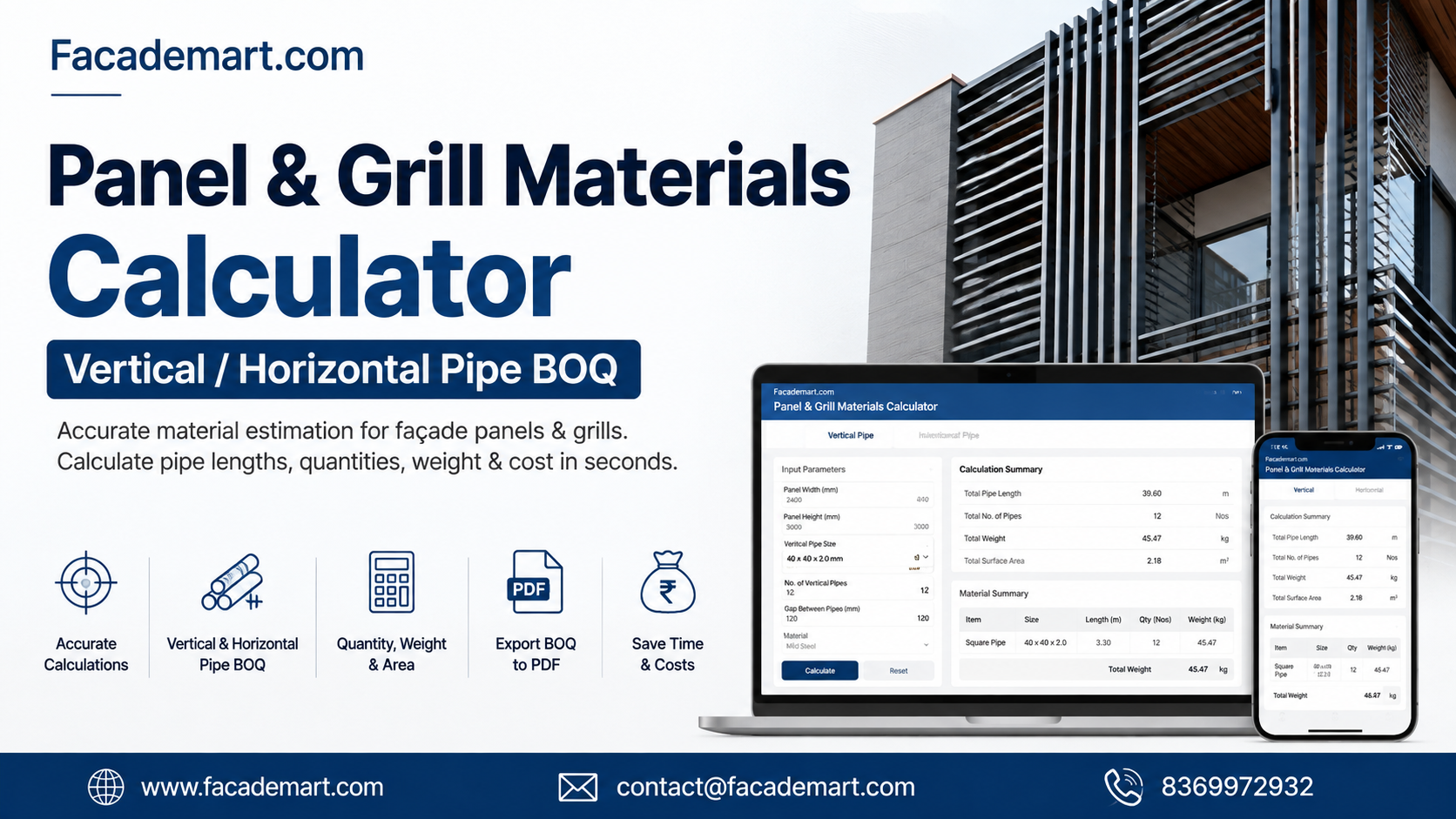 Panel & Grill Materials Calculator