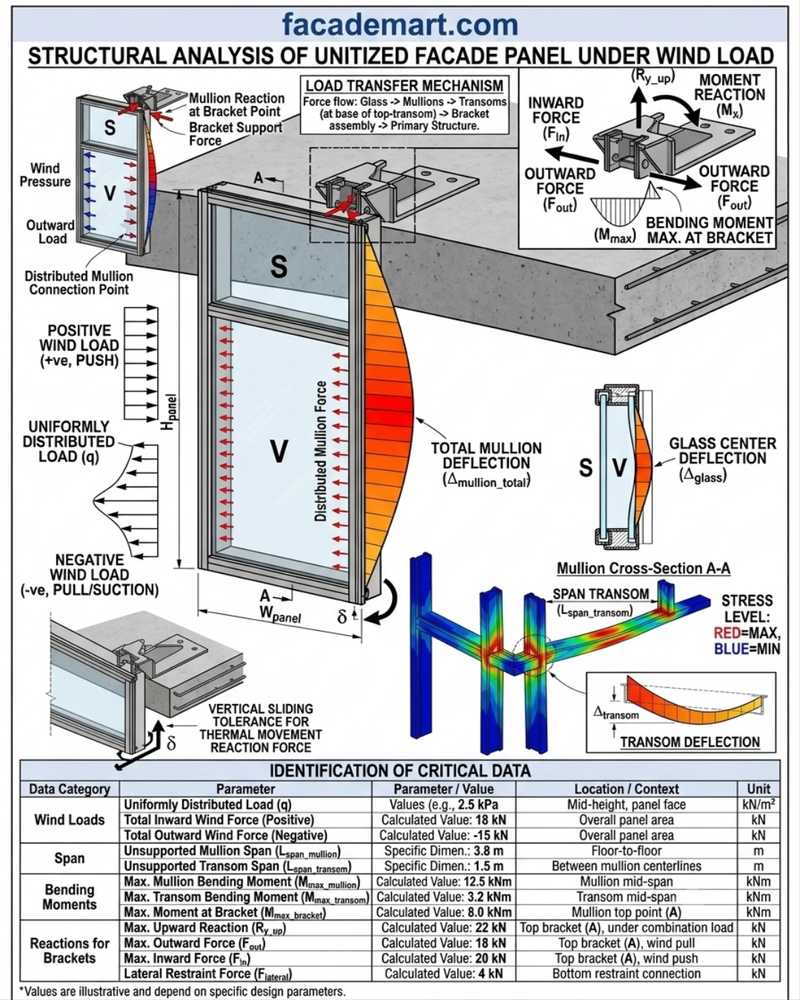 Structural Analysis of Unitized facade panel under Wind load