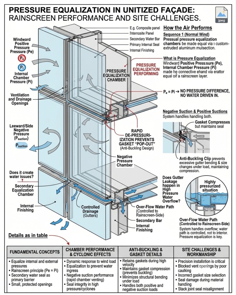 Pressure Equalization Unitized Facade