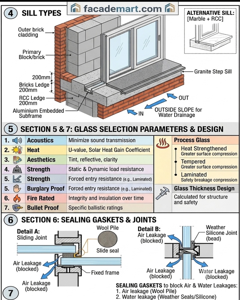 Sill Types Glass Selection Sealing