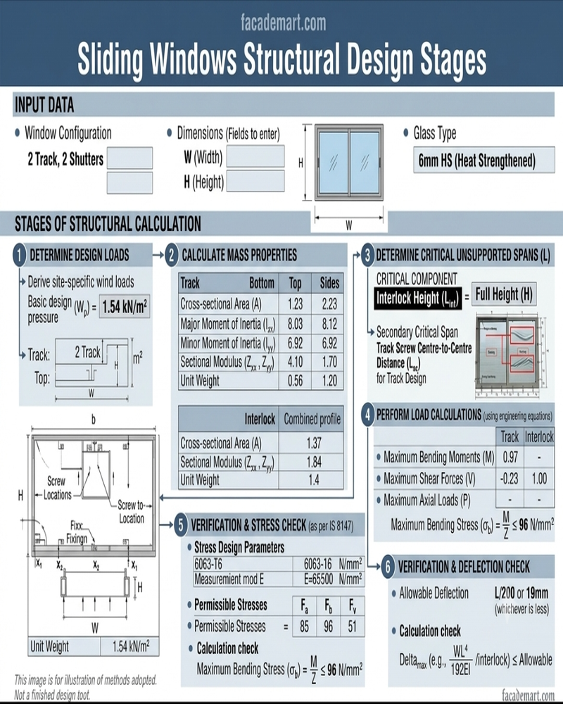 Sliding window Structural design stages | FacadeMart