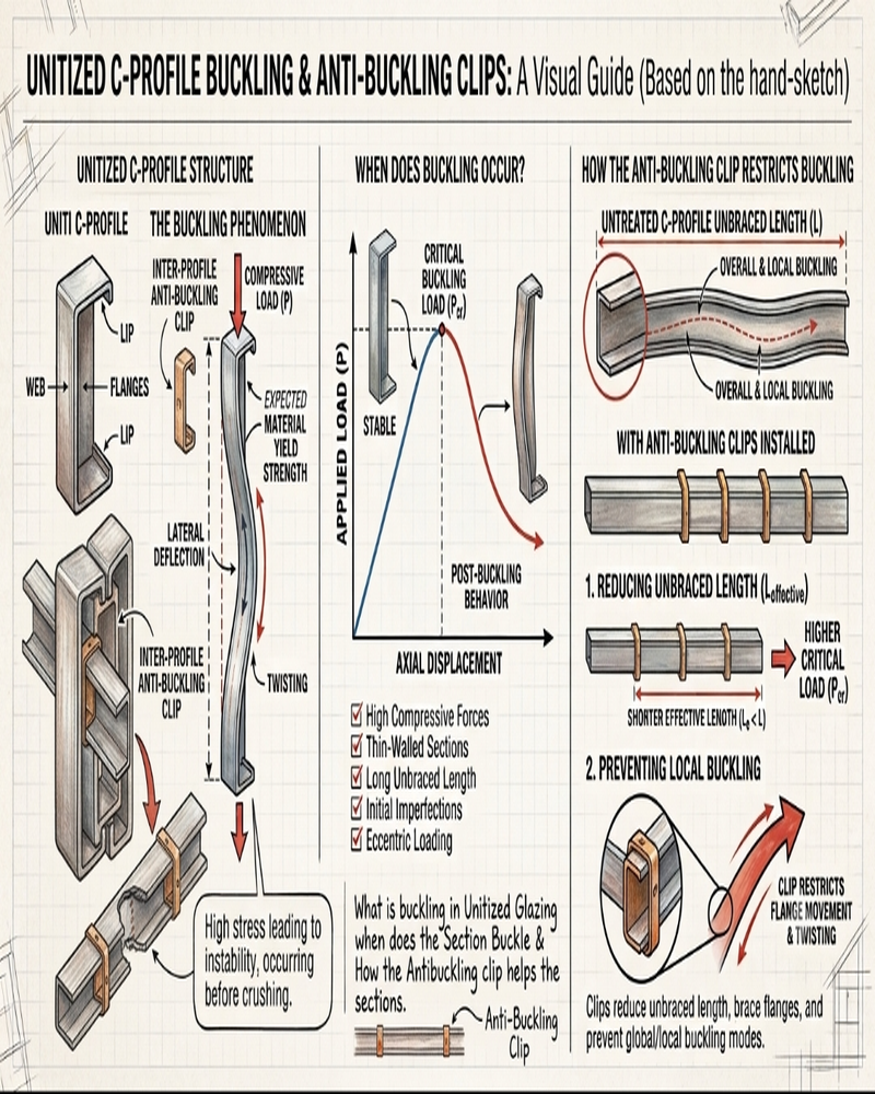 Unitized C- profile Bucking & Anti Buckling Clips