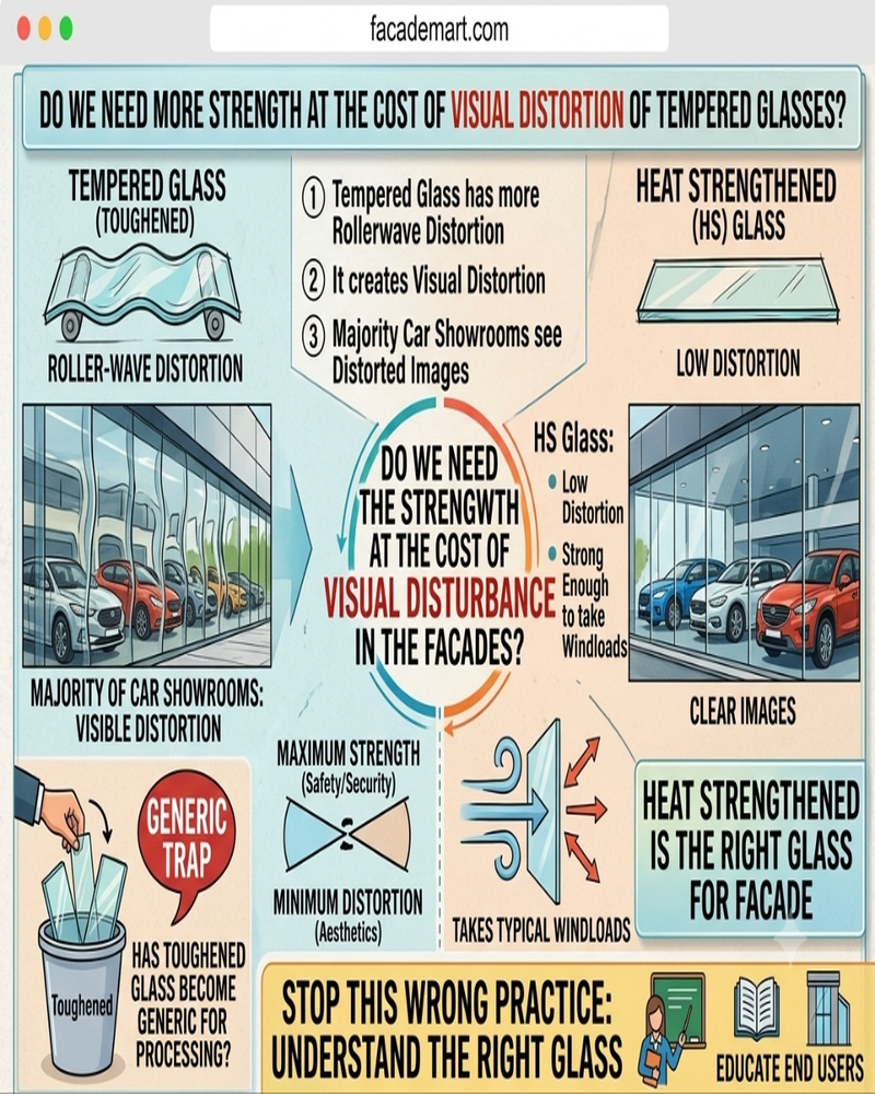 Do We Need More Strength at the cost of visual distortion of tempered Glasses ?