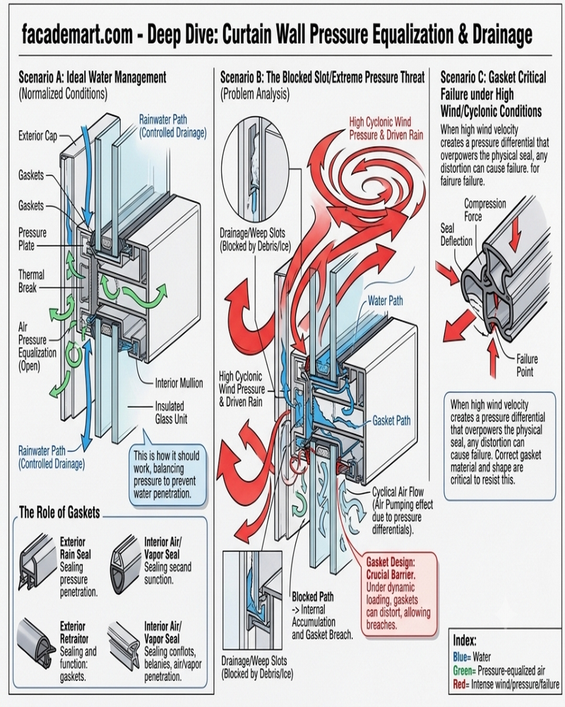 Curtain Wall Pressure Equalization & Drainage