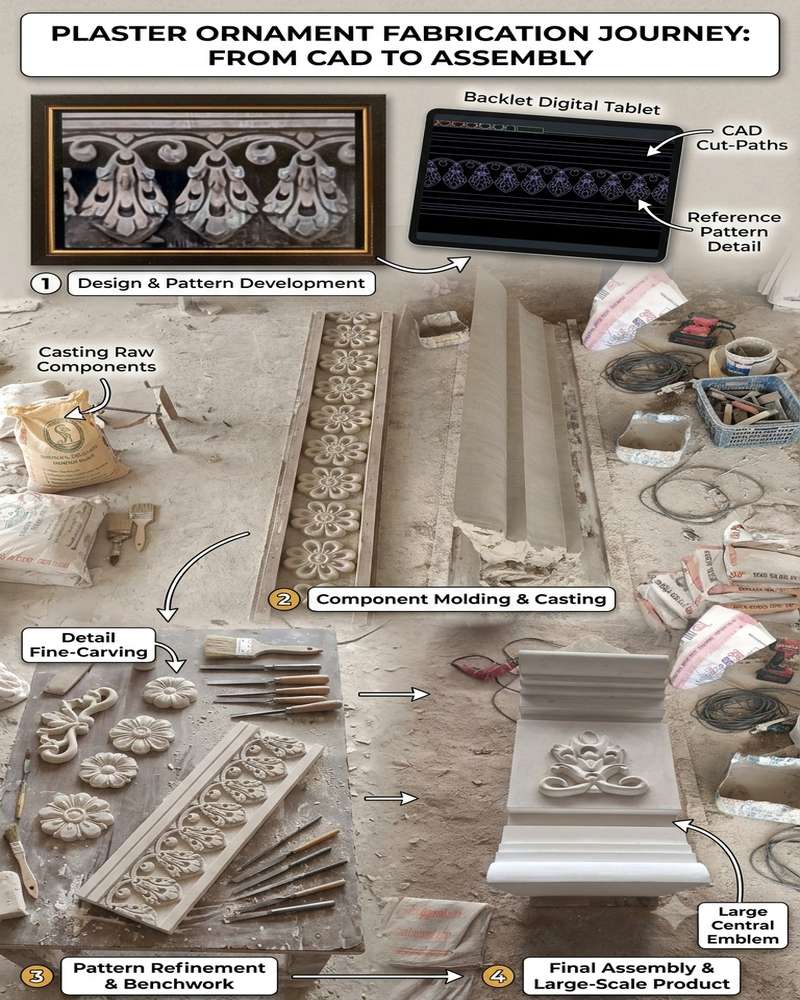 Plaster Ornament Fabrication Journey From CAD to Assembly