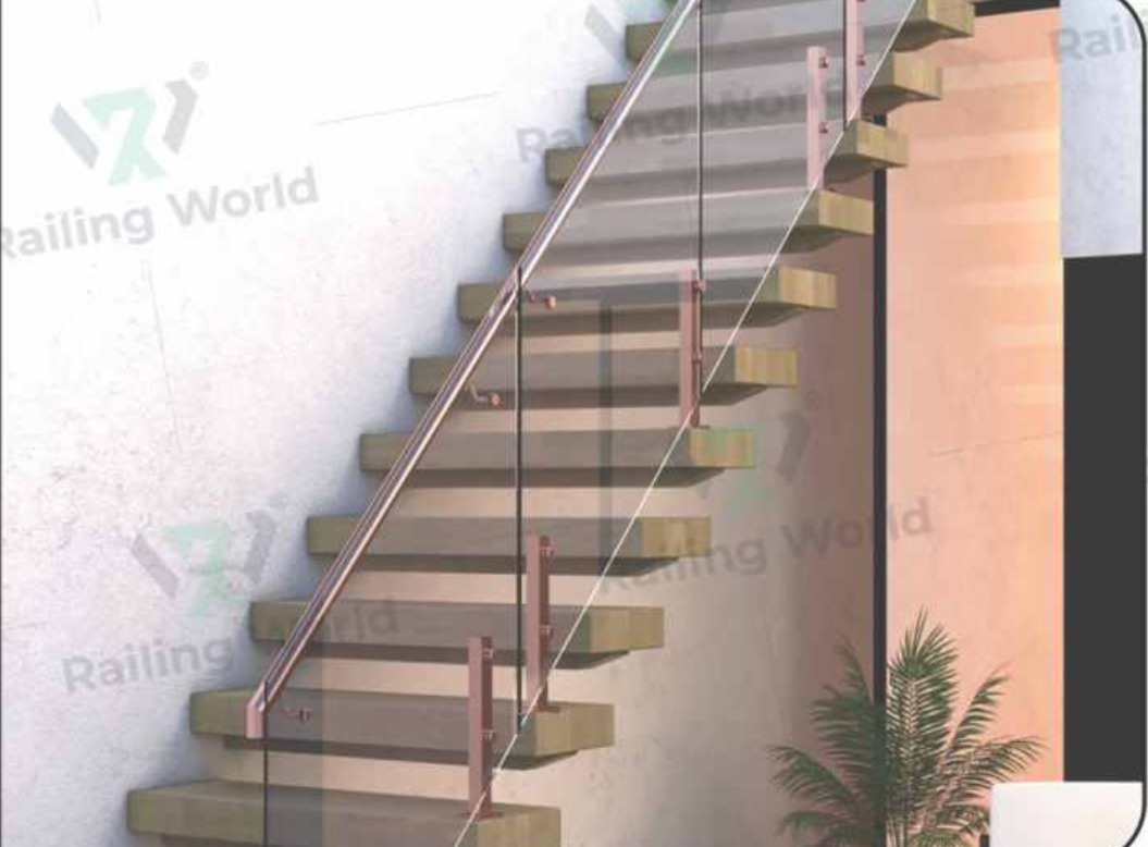 Railing World | Steel I Staircase Glass Railing I RW-36